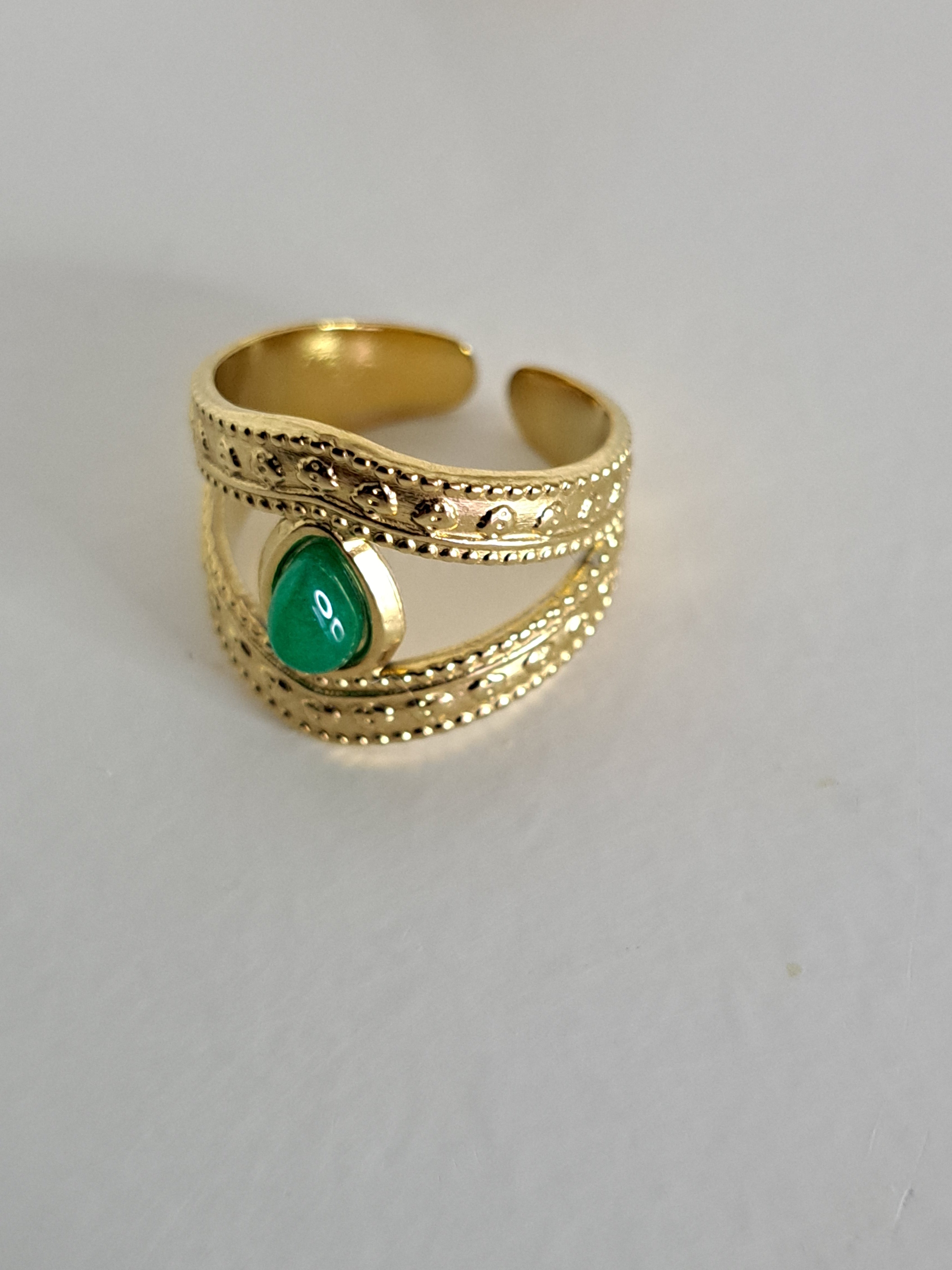 Bague pierre verte